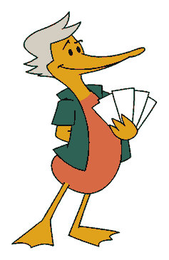 Robert F. Kennedy Jr. as a lean upward-pitched duck with a silver crest and blank ingredient cards.